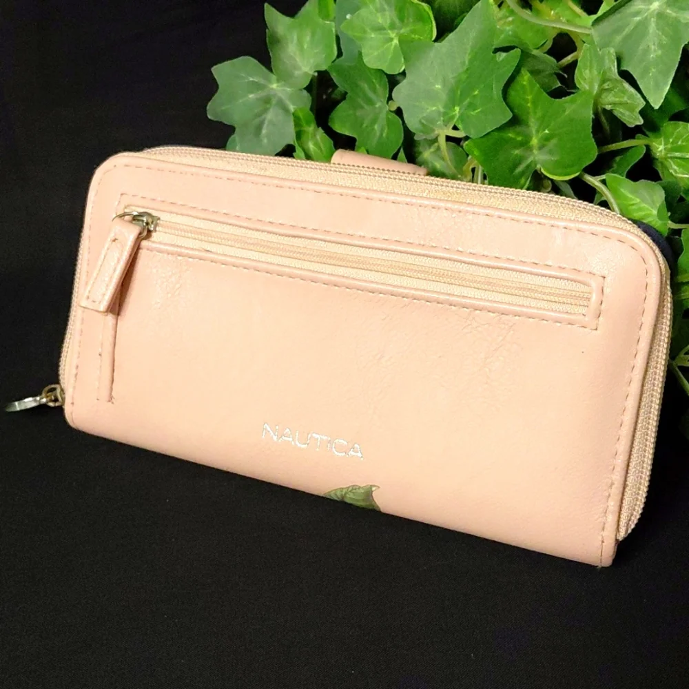 Nautica Floral Peach Wallet RFID Protected